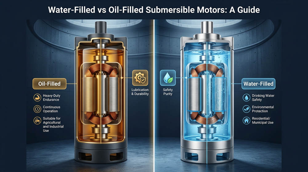 Water-Filled vs Oil-Filled Submersible Motors: A Guide
