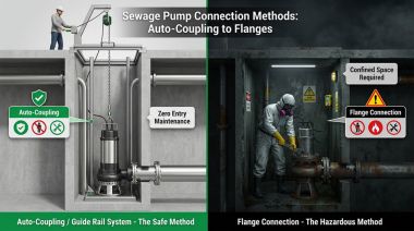 Sewage Pump Connection Methods: Auto-Coupling to Flanges