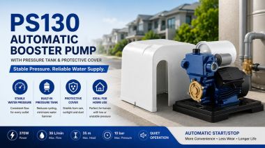 ​Stream PS130 Automatic Booster Pump: Stable Home Water Pressure with Tank and Protective Cover