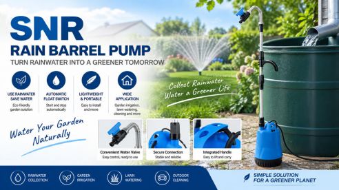 Stream SNR Rain Barrel Pump: Submersible Garden Pump for Rainwater Irrigation