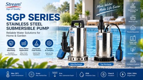 Stream SGP Stainless Steel Submersible Pump: Durable Clean Water Pump for Home & Garden