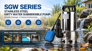 Stream SGW Stainless Steel Dirty Water Submersible Pump for Home & Garden